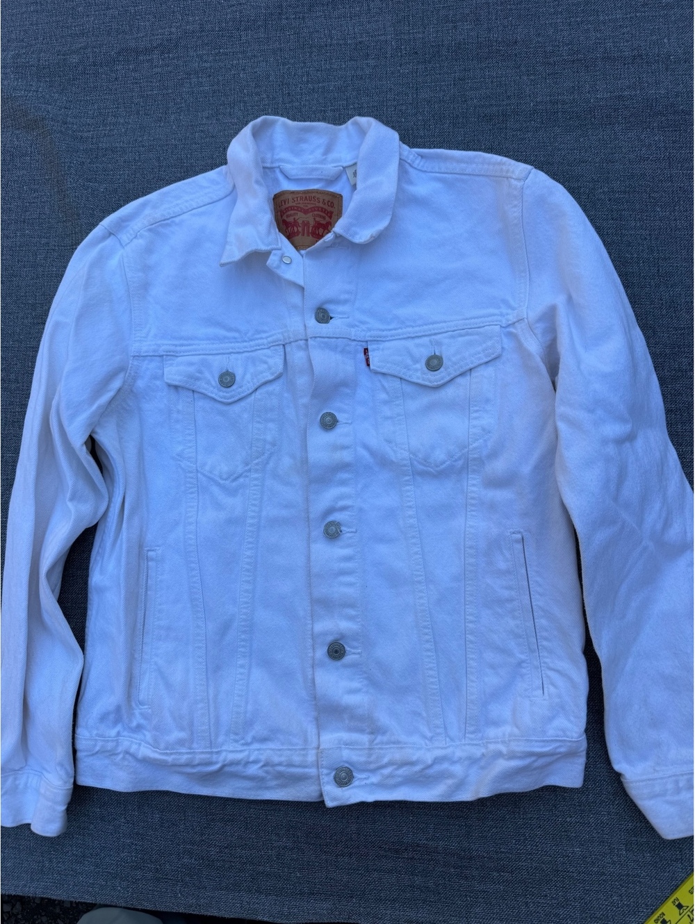 Levi's White Denim Jacket Size M